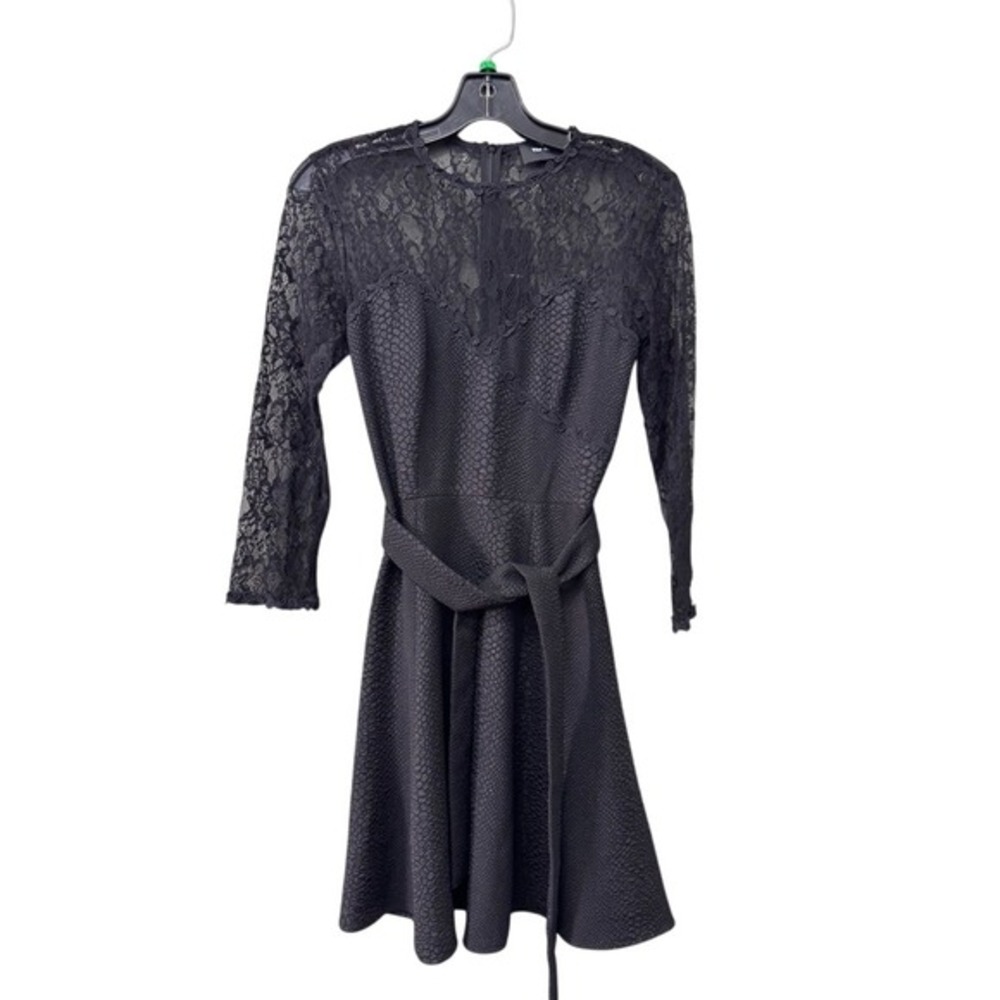 The kooples black Relief Crepe Lace dress NWT woman's size 0 US size 2
